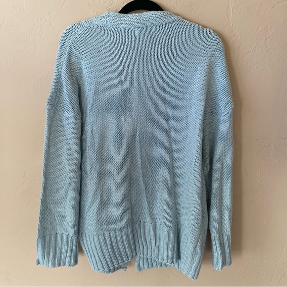 Misslook Chunky Oversized Light Blue Cardigan Sweater Button Closure Large - Picture 7 of 9